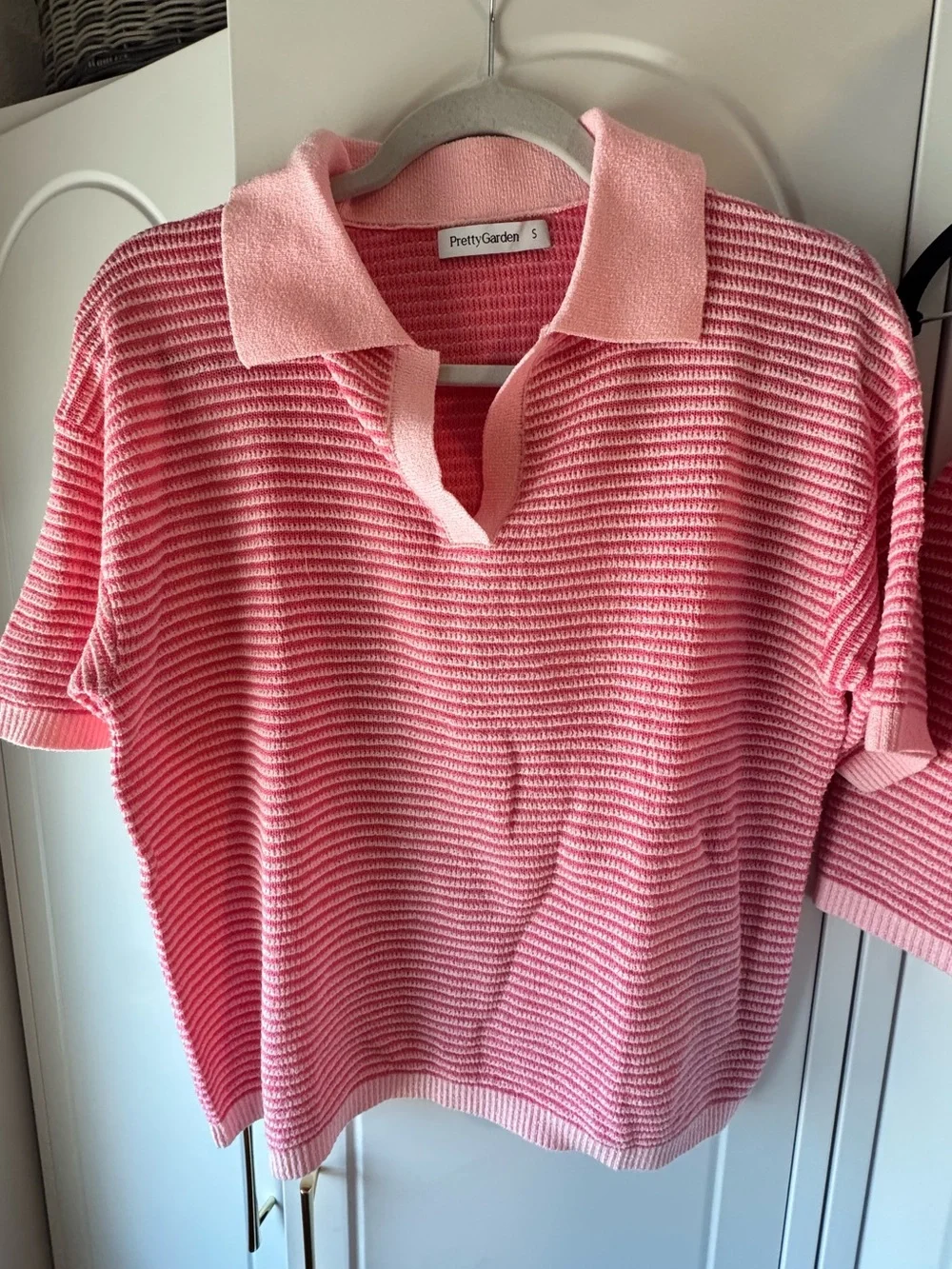 Pretty Garden Striped Pink Knit Lounge Matching Set